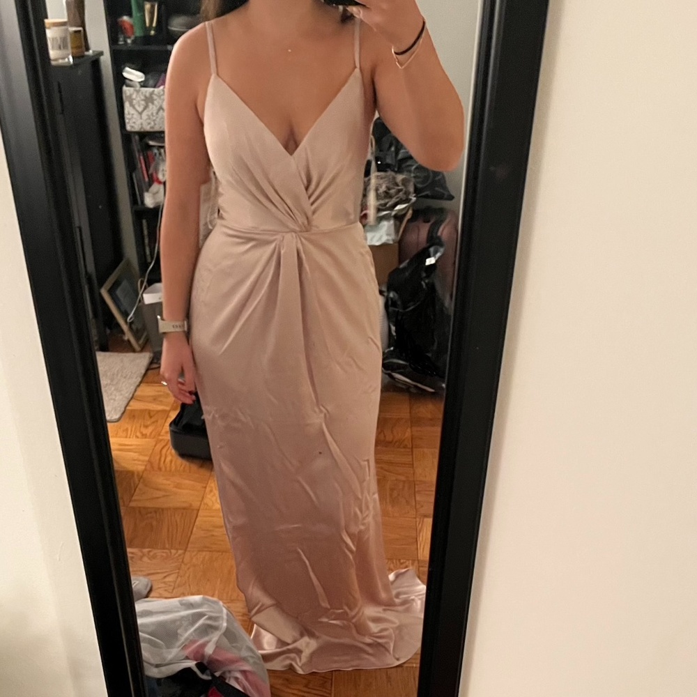 Revelry Champagne Satin Dress